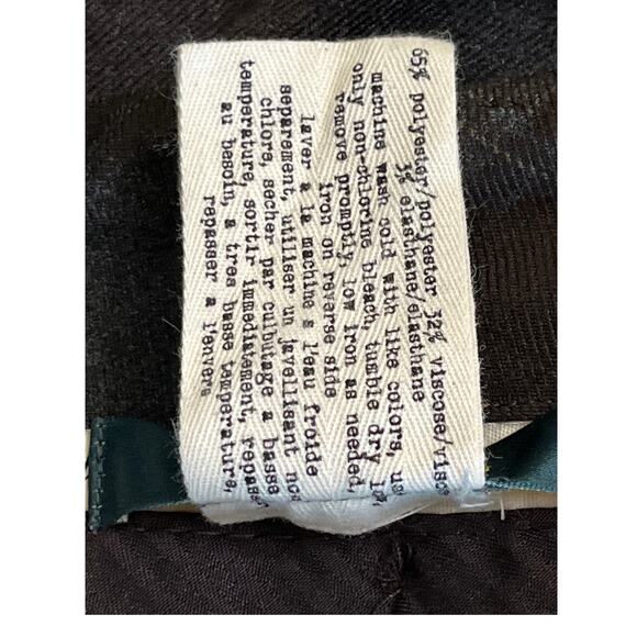 Anthropologie Cartonnier Cropped Plaid Pants Brown Gray Button Detail Women’s 4S - Picture 4 of 8